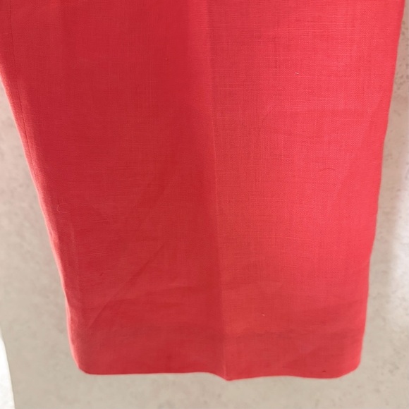 J McLAUGHLIN 6 FLARE LEG WOMENS LINEN CORAL LINED PREPPY DRESSY CAREER PANTS - Picture 10 of 15